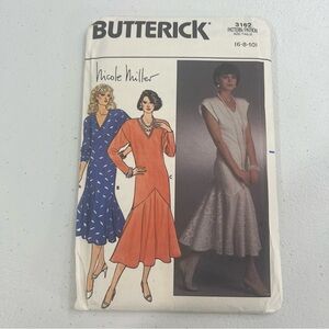 Butterick 3162 Nicole Miller Misses Dress in 2 Lengths Size 6-8-10 Uncut Pattern